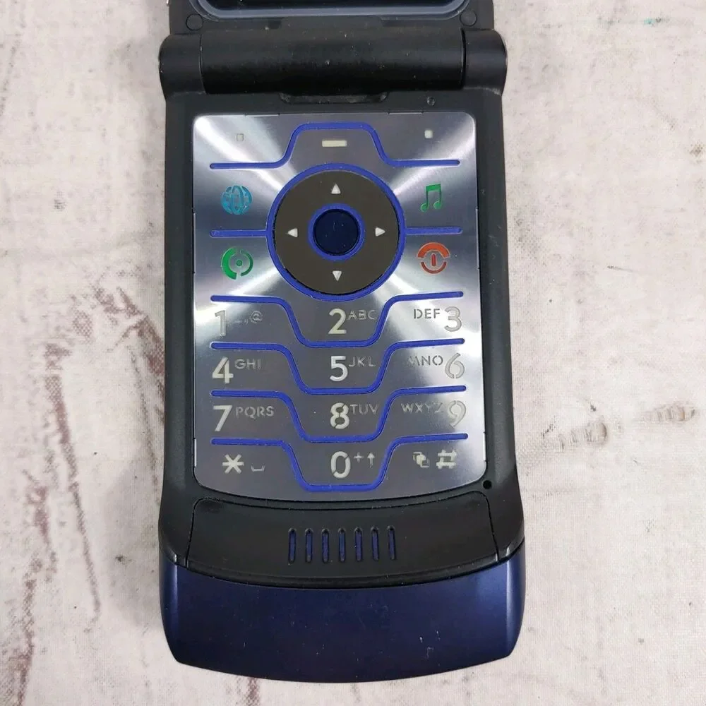 Motorola Razr V3i Flip Cell Phone - CINGULAR Y2K - GSM No Battery MP3 - TESTED
